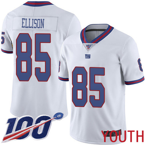 Youth New York Giants #85 Rhett Ellison Limited White Rush Vapor Untouchable 100th Season Football NFL Jersey